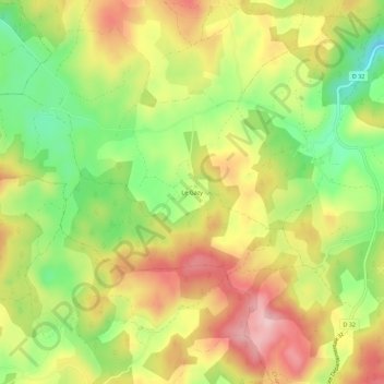 Topografische Karte Le Gazy, Höhe, Relief