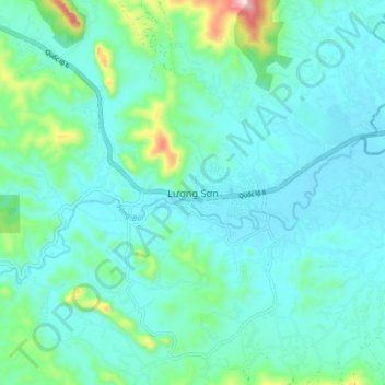 Topografische Karte Luong Son, Höhe, Relief