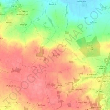 Topografische Karte Bel Air, Höhe, Relief