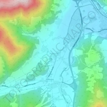 Topografische Karte Reitdorf, Höhe, Relief