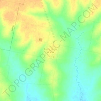 Topografische Karte Aldea Santa María, Höhe, Relief