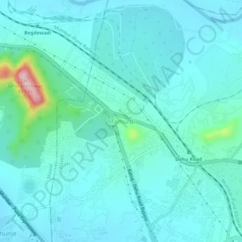 Topografische Karte Mamurdi, Höhe, Relief