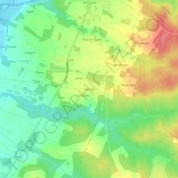 Topografische Karte Fournet, Höhe, Relief