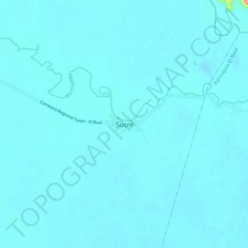 Topografische Karte Sucre, Höhe, Relief