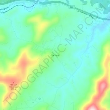 Topografische Karte The Sage, Höhe, Relief