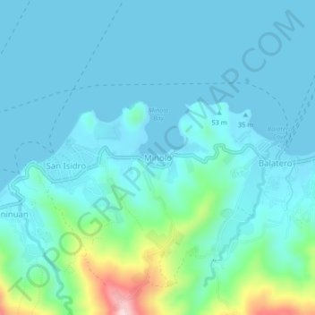 Topografische Karte Minolo, Höhe, Relief