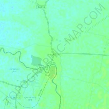 Topografische Karte Howraghat, Höhe, Relief