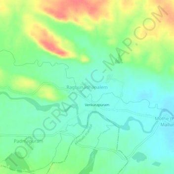 Topografische Karte Raghunadhapalem, Höhe, Relief