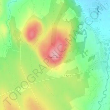 Topografische Karte Crocknakilladerry, Höhe, Relief