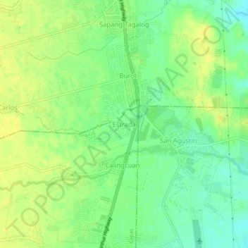Topografische Karte Estrada, Höhe, Relief