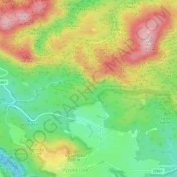 Topografische Karte Ritter, Höhe, Relief