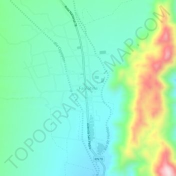 Topografische Karte Famatina, Höhe, Relief