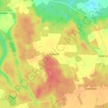 Topografische Karte Friedensdorf, Höhe, Relief