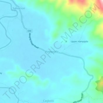 Topografische Karte Hampipila, Höhe, Relief