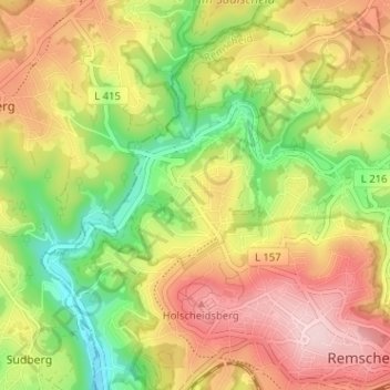Topografische Karte Hasten, Höhe, Relief