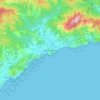 Topografische Karte Lloret de Mar, Höhe, Relief