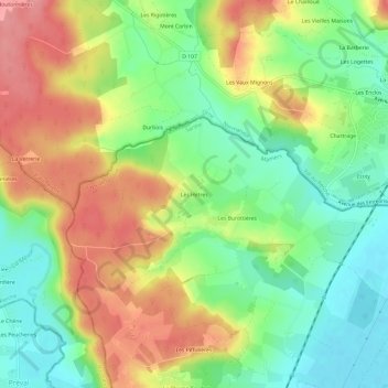 Topografische Karte Les Hêtres, Höhe, Relief