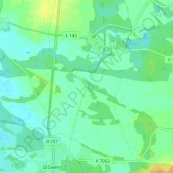 Topografische Karte Schwanensee, Höhe, Relief