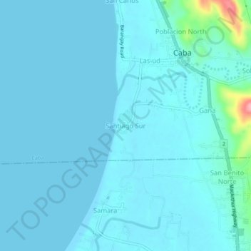 Topografische Karte Santiago Sur, Höhe, Relief