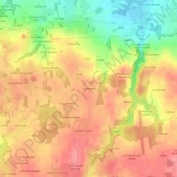 Topografische Karte La Foltiere, Höhe, Relief