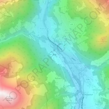 Topografische Karte Kraß, Höhe, Relief