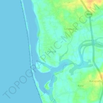 Topografische Karte Pitrodi, Höhe, Relief