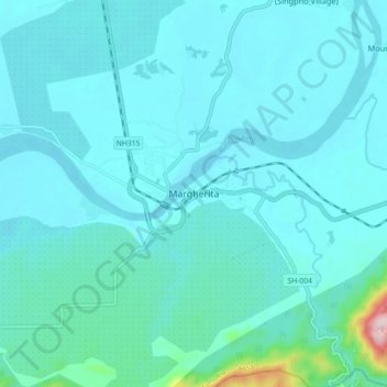 Topografische Karte Margherita, Höhe, Relief