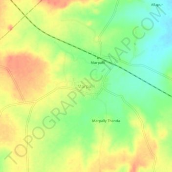 Topografische Karte Marpalli, Höhe, Relief