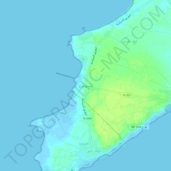 Topografische Karte Sidi Frej, Höhe, Relief