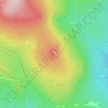 Topografische Karte Platte, Höhe, Relief