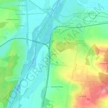 Topografische Karte La Cité, Höhe, Relief