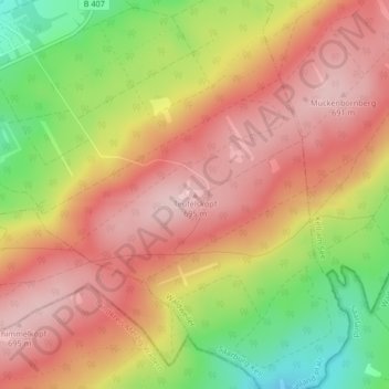 Topografische Karte Teufelskopf, Höhe, Relief