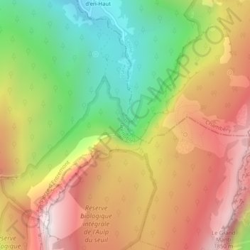 Topografische Karte Cirque de Saint-Même, Höhe, Relief