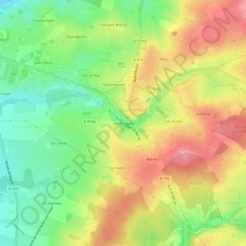Topografische Karte Saint-Léger, Höhe, Relief