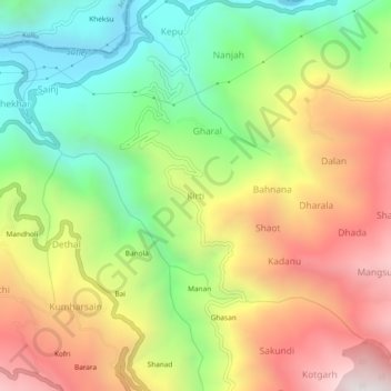 Topografische Karte Kirti, Höhe, Relief