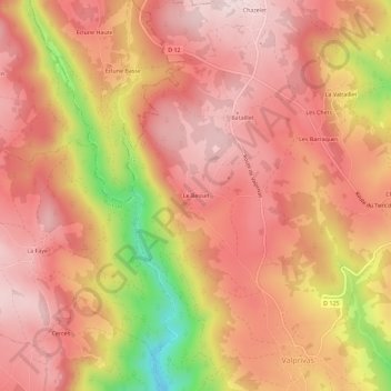 Topografische Karte Le Besset, Höhe, Relief