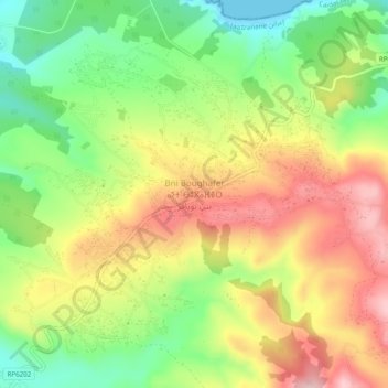 Topografische Karte Beni Boughafer, Höhe, Relief