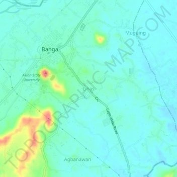 Topografische Karte Libas, Höhe, Relief