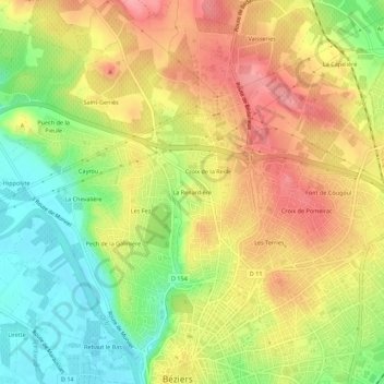 Topografische Karte La Renardière, Höhe, Relief