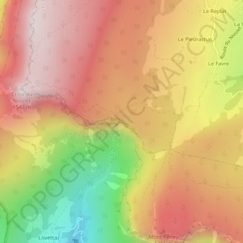 Topografische Karte Grotte de la Doria, Höhe, Relief