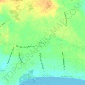 Topografische Karte Mojon, Höhe, Relief