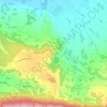 Topografische Karte Lacoste, Höhe, Relief