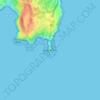 Topografische Karte Cape Banks, Höhe, Relief