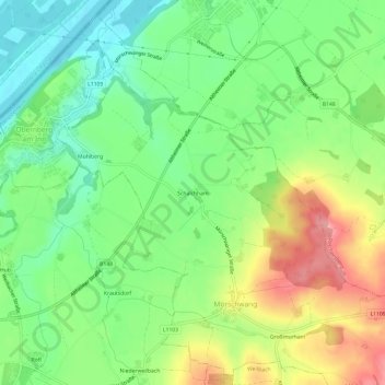 Topografische Karte Schalchham, Höhe, Relief