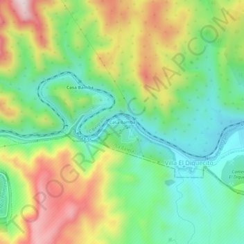 Topografische Karte Casa Bamba, Höhe, Relief