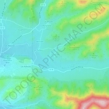 Topografische Karte Les Davids, Höhe, Relief