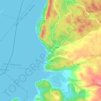 Topografische Karte Zaldivar, Höhe, Relief