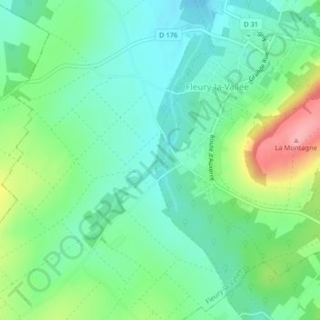 Topografische Karte Perpignon, Höhe, Relief