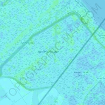 Topografische Karte Hedwigepolder, Höhe, Relief