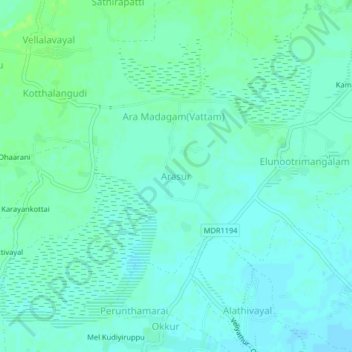 Topografische Karte Arasur, Höhe, Relief